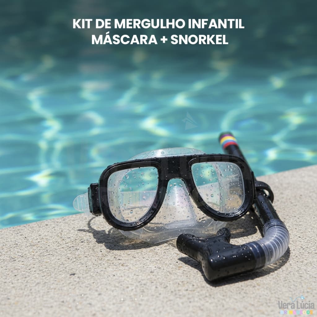 Máscara De Mergulho Infantil Com Snorkel Óculos Praia Piscina Criança Natação Brinquedo Verão