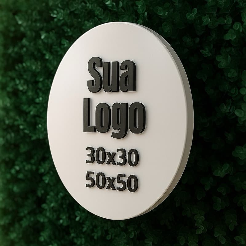 Placa Decorativa Redonda Painel Sua LOGO Personalizado Quadro Sua Foto Decoração Loja Peça MDF 4K HD