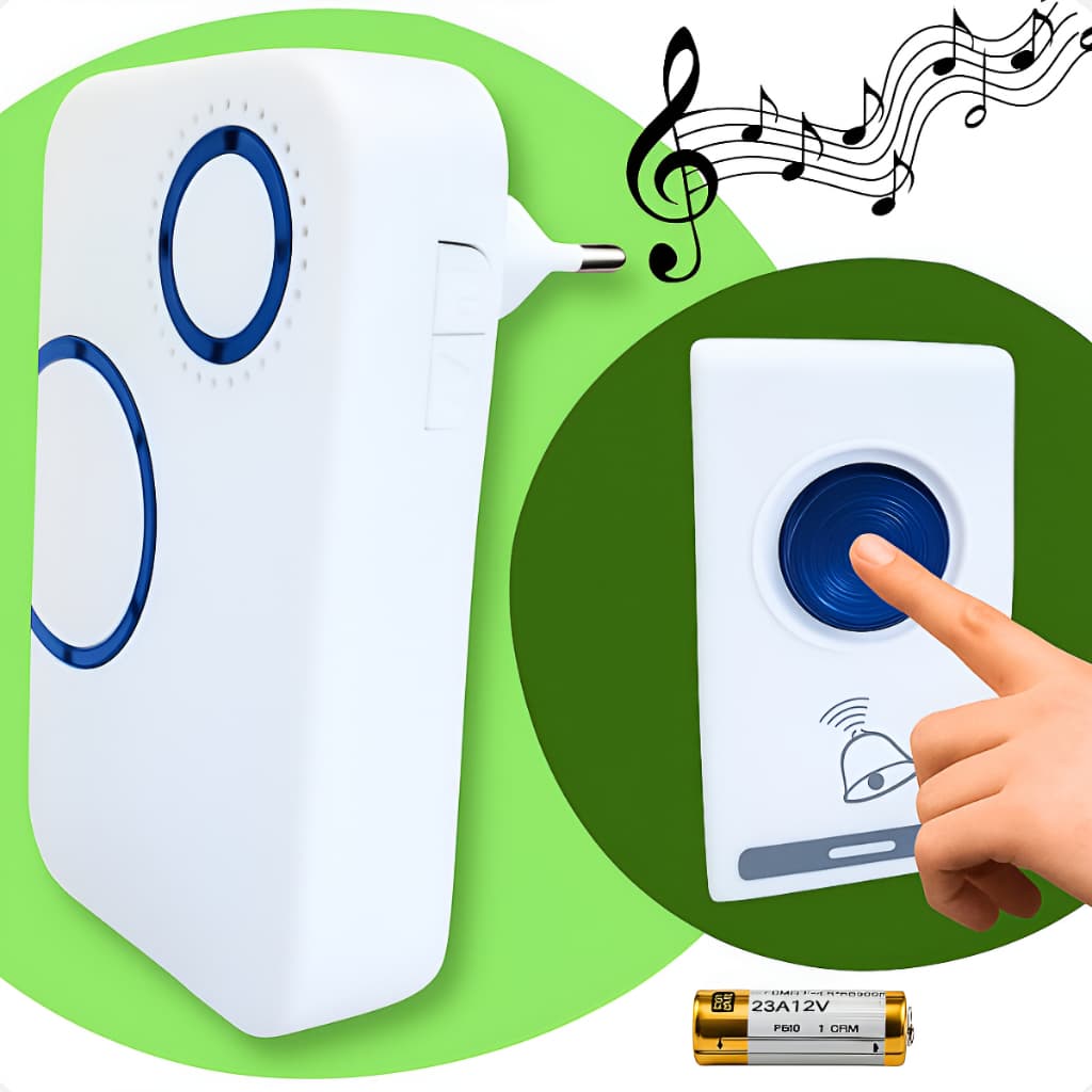 Campainha Sem Fio Residencial de Longo Alcance a Prova D'agua Externa Wireless Wifi Idoso Musical 32