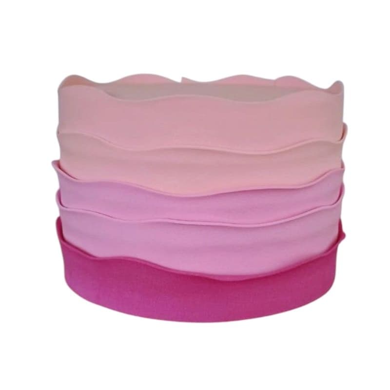 Bolo Fake Falso Tons de Rosa Degradê Rosa com Pink Menina Espatulado Ruflado