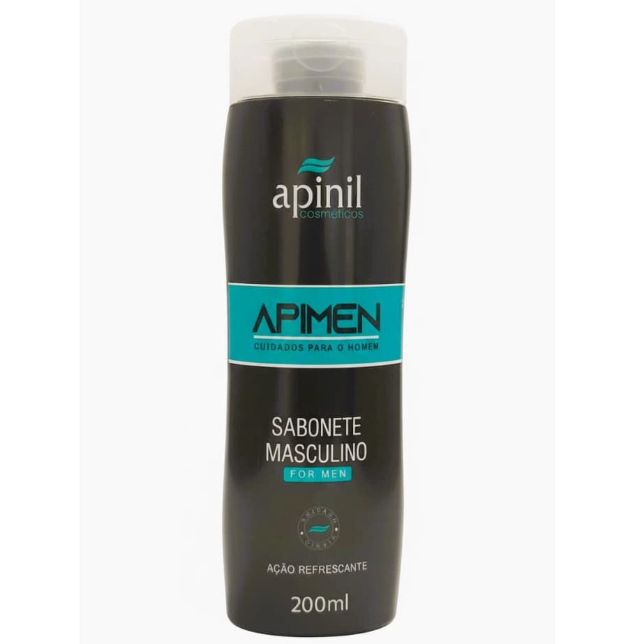 Sabonete Líquido Masculino Apimen 200ml Apinil | Ação Refrescante | Cuidados Diários para o Homem