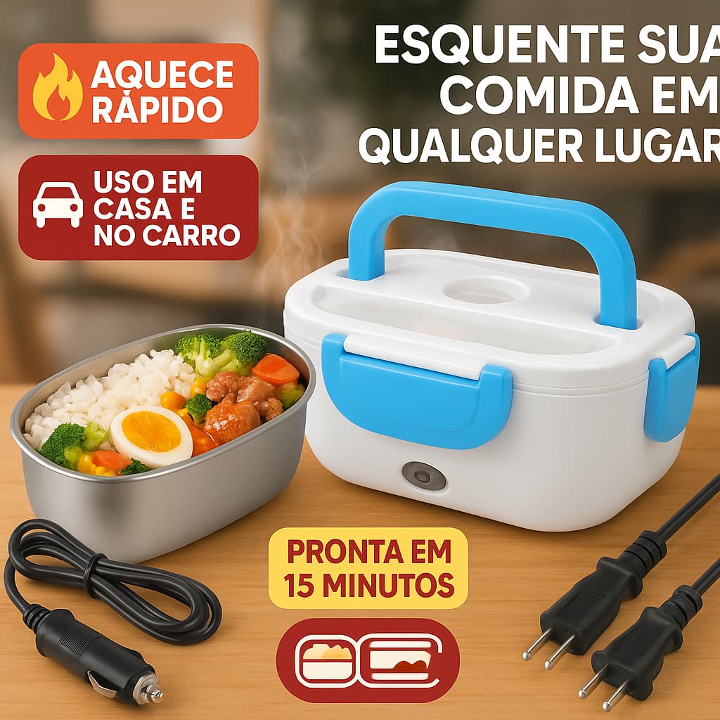 Marmita Elétrica Bivolt 1,5 L – aquece rápido, portátil e perfeita para trabalho, carro e viagens!