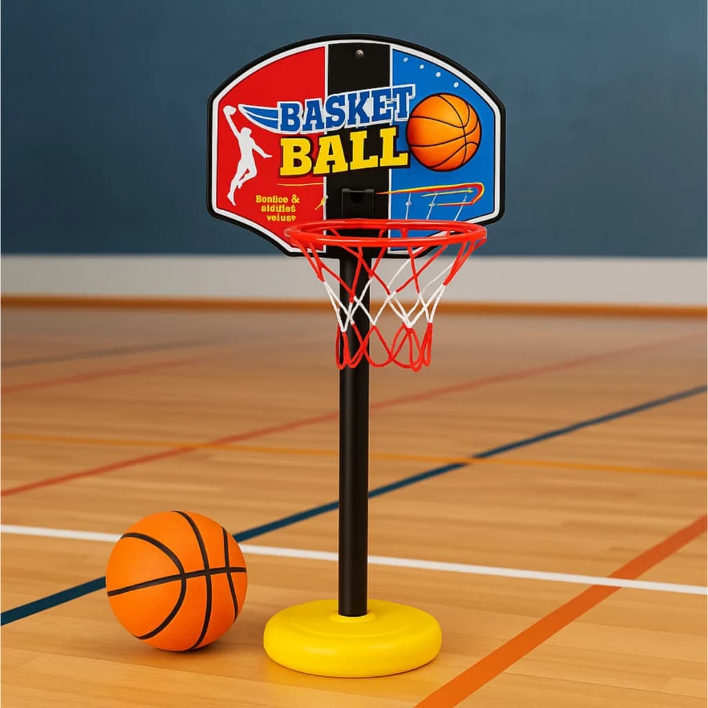 Cesta De Basquete Oficial Infantil Com Bola Bomba Rede 1.20m