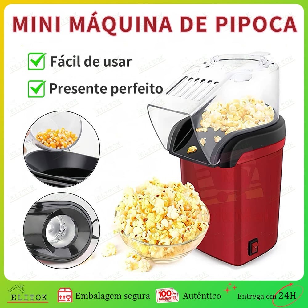 Pipoqueira Elétrica Máquina Fazer Pipoca Sem Óleo Popcorn Maker 110v Compacta Rápida Envio Imediato