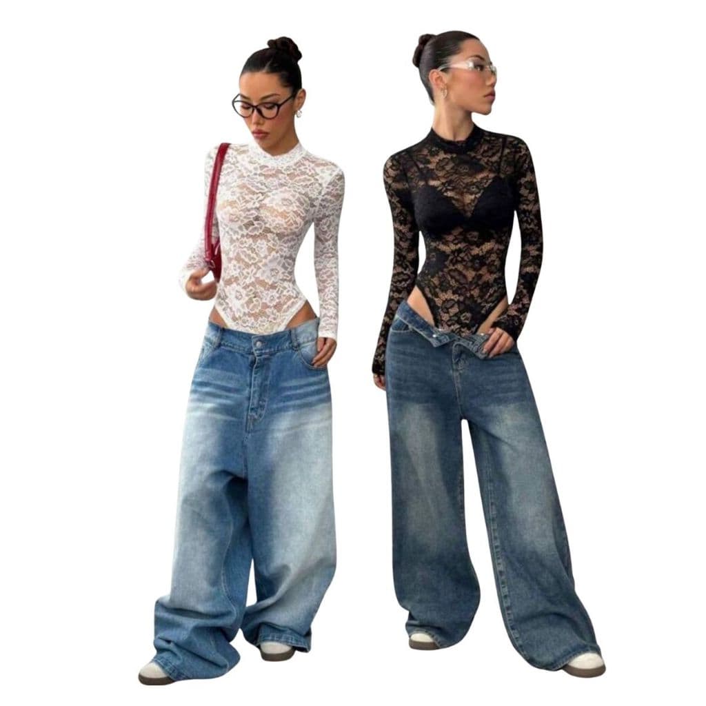 Body Feminino  Renda Transparente Sexy Inverno Festa Look Noite Manga Longa