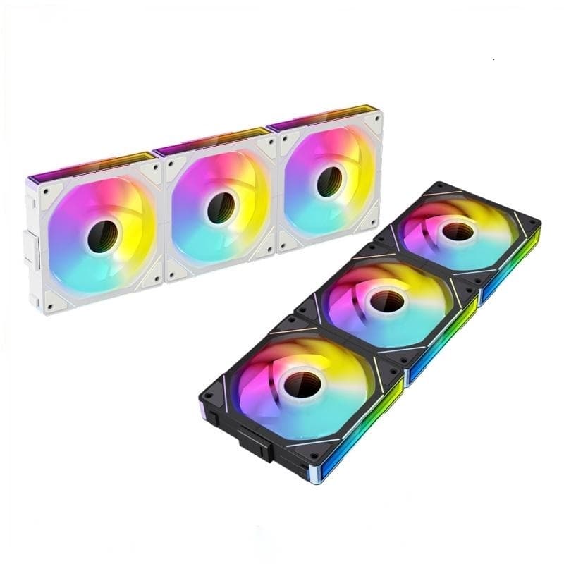 Teucer JM-1 Vent. ARGB Mirror Cycle 120mm: 12V/4Pin PWM, Silencioso, Water Cooling, Kit 3 + Cabo