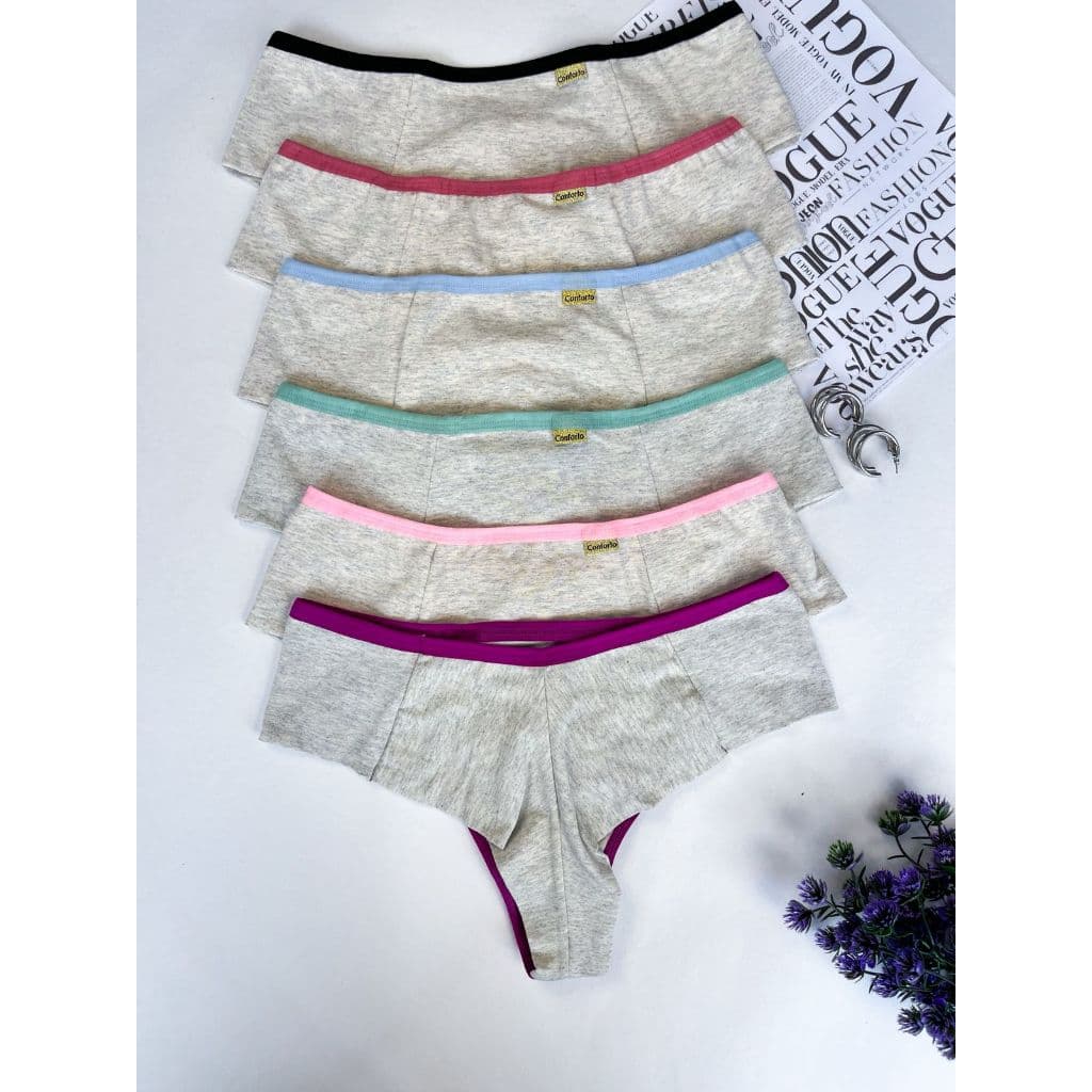 kiit 5 Calcinha em Algodão Fio Duplo Cintura Alta Cós Duplo Feminino Segura Barriga Compressão Confortável