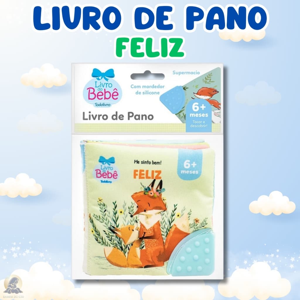 Coleção Me Sinto Bem! Livro de Pano com mordedor de silicone - Escolha até 4 títulos