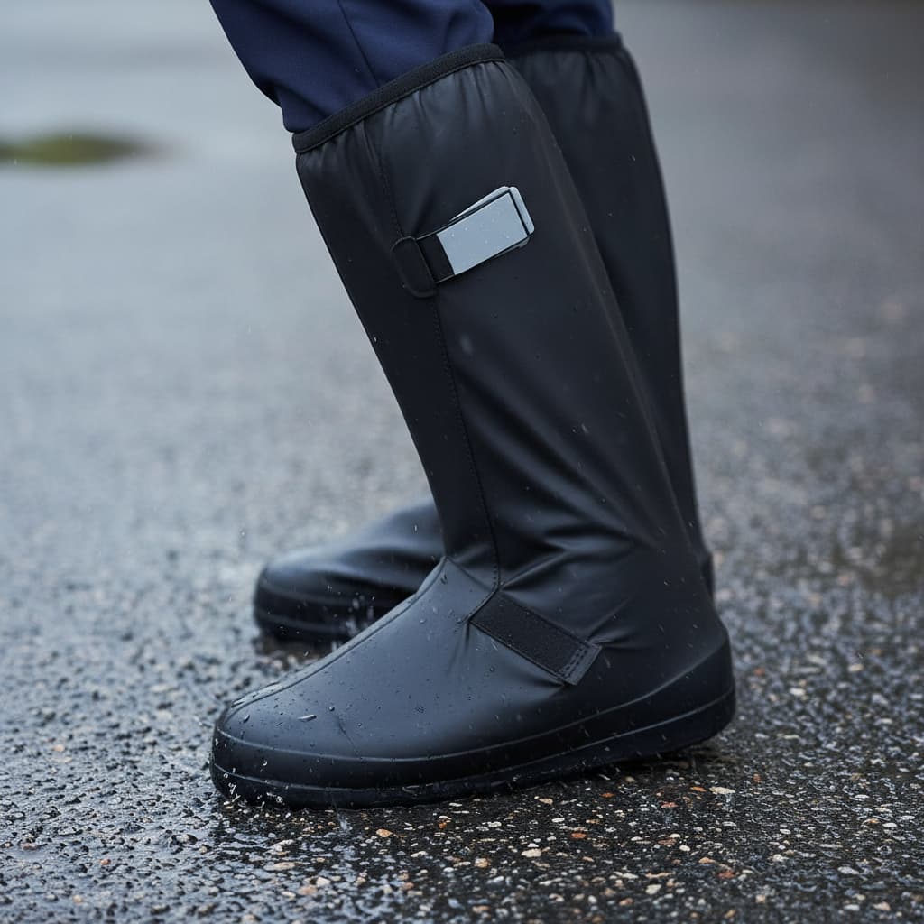 Protetor de Calçado de PVC Impermeável Premium para Motoqueiro Resistente e Antiderrapante