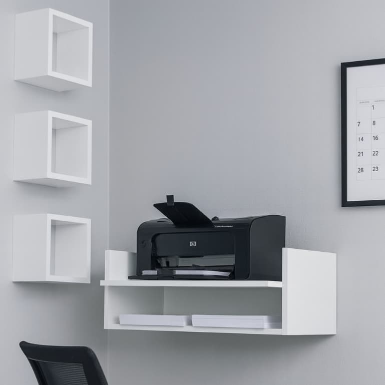 Suporte impressora e papel para quartos escritorio mdf branco Promoçao alta qualidade