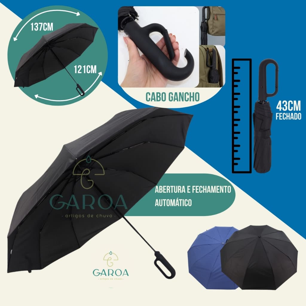 Guarda Chuva Automático Grande Proteção Solar Sombrinha