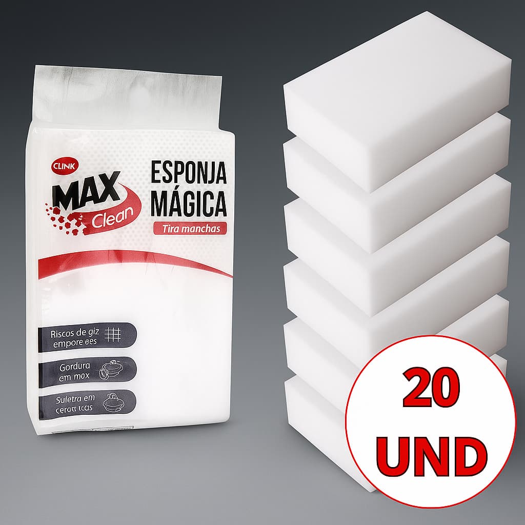 Kit Esponja Mágica Melamina Bucha Tira Mancha Desengordurante Limpeza Multiuso