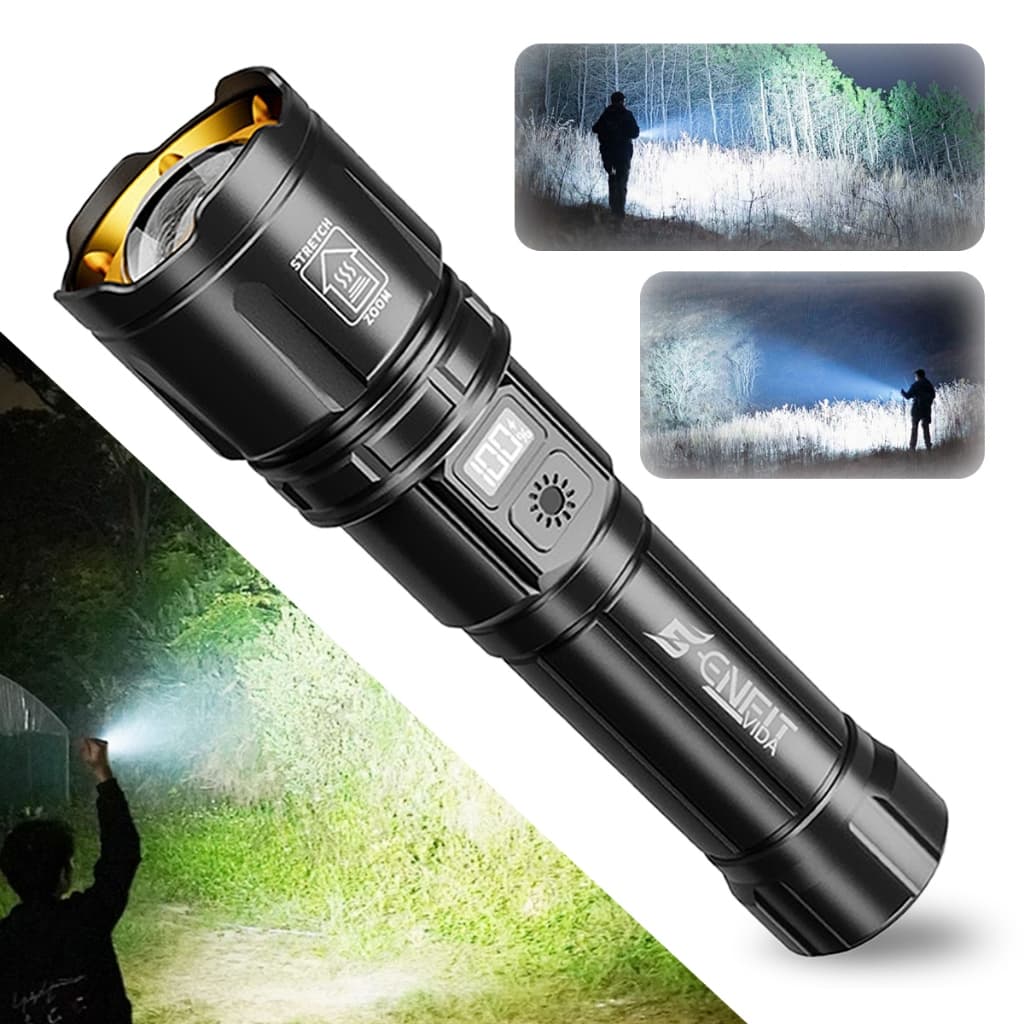 Lanterna Tática Led Sabre Zoom Alto Luz Potentes Ultra Potentes 3km 5500mAh 4200 Lúmens Recarregável