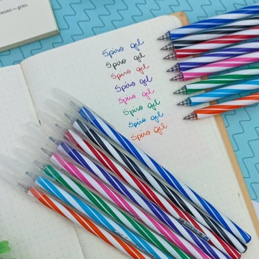 Caneta Gel SPIRO 0.7 mm Unidade Colorida (Azul Preto Vermelho Rosa Verde Roxo) e Kit 8 Cores - CIS