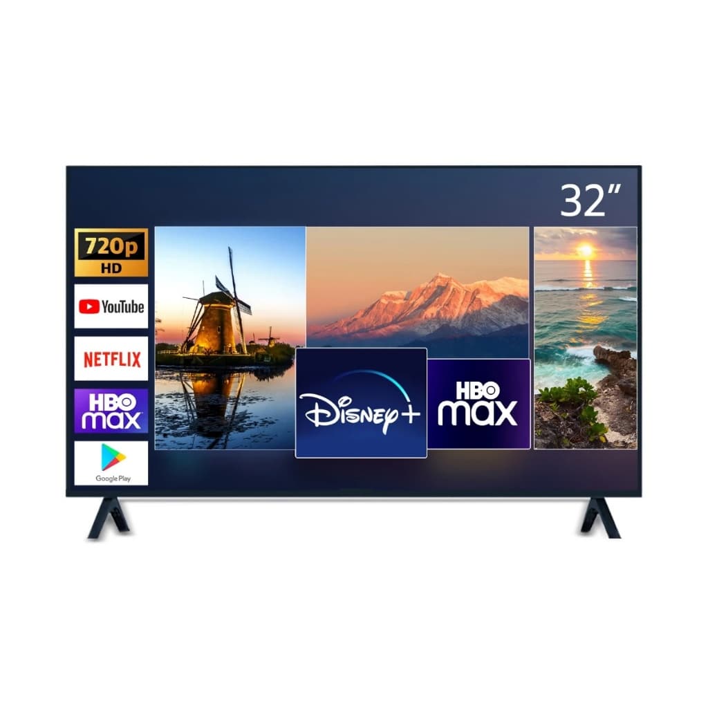 Smart TV 32" Led HD Wifi HDMI Android TV Netflix YouTube 100/240V