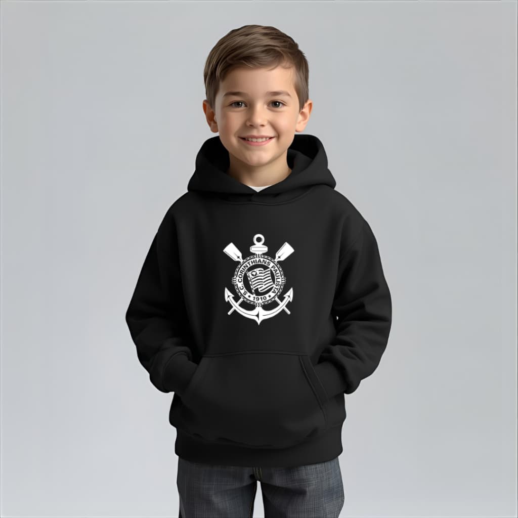 Moletom Infantil Unissex Corinthians Casaco Blusa De Frio Do Timão 100% Algodão Premium Confortável