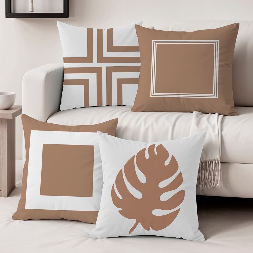 Kit Com 04 Capas De Almofadas Decorativas 45x45 Em Oxford