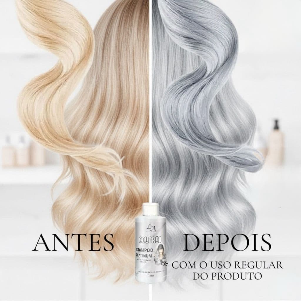 Shampoo Matizador Platinum Efeito Platinado - S/ Amônia - Resultado 100% Natural La cosméticos 300ml