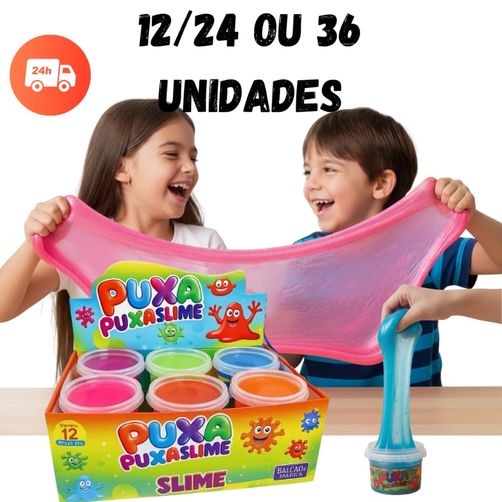 SLIME CAIXAS COM 12/24 OU 36 UNIDADES 125G - VALOR ATACADO FESTAS LEMBRANÇAS