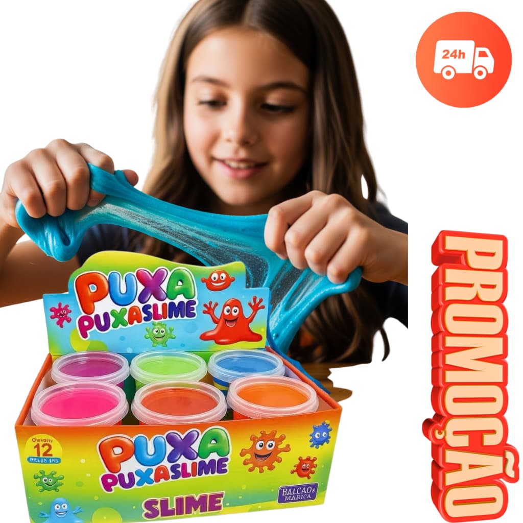SLIME CAIXA com 12 POTES de 125g - ATACADO  PROMOÇÃO  MELHOR PREÇO