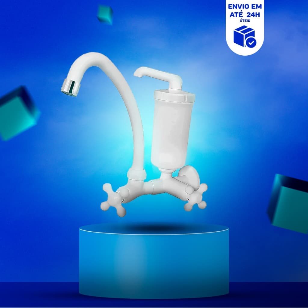 Torneira Com Filtro PAREDE MOVEL PURIFICADOR GIRATORIA  Branca Maruja Viqua 36211