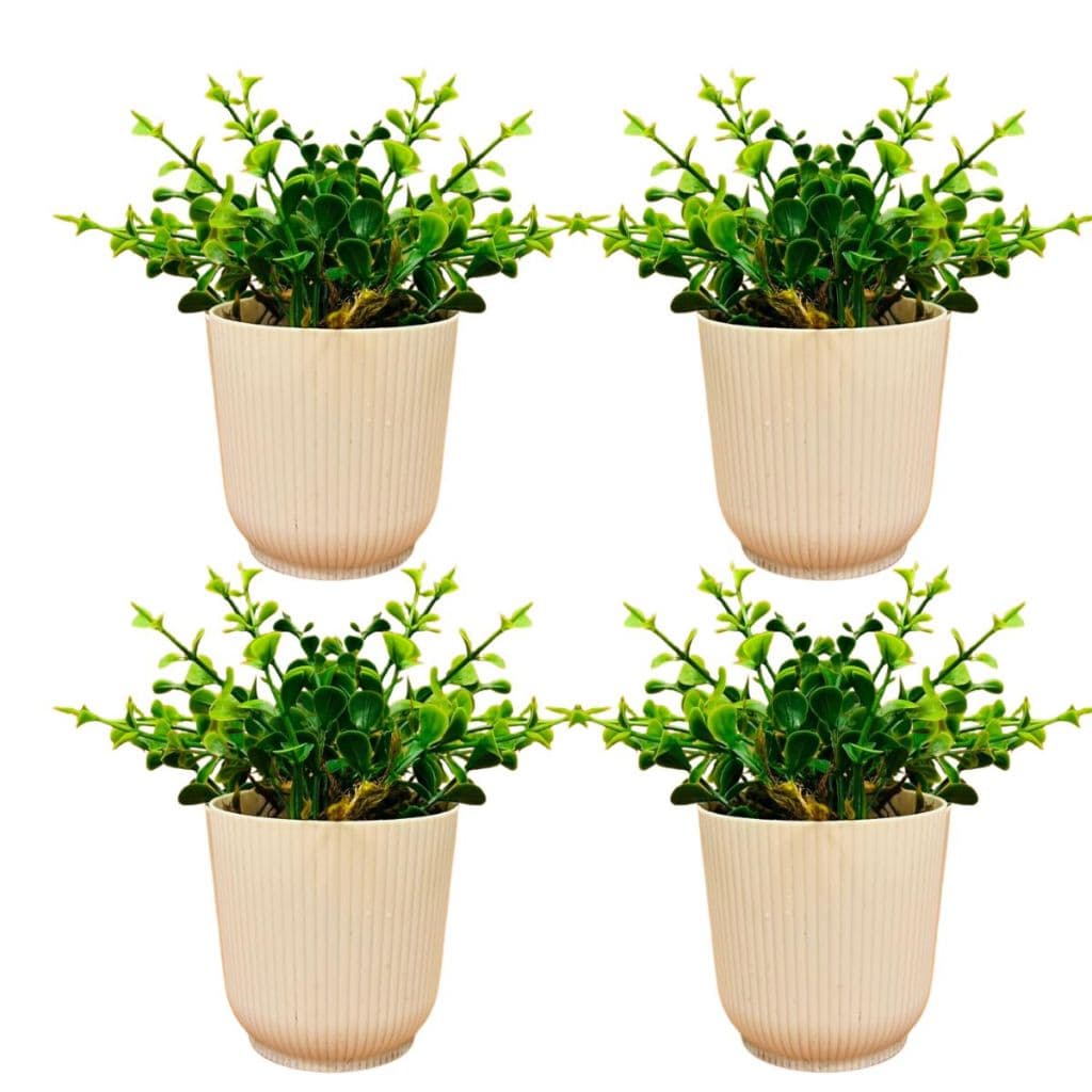 KIT 4 VASOS VASINHOS DECORATIVOS COM FLORES ARTIFICIAIS PARA CASA