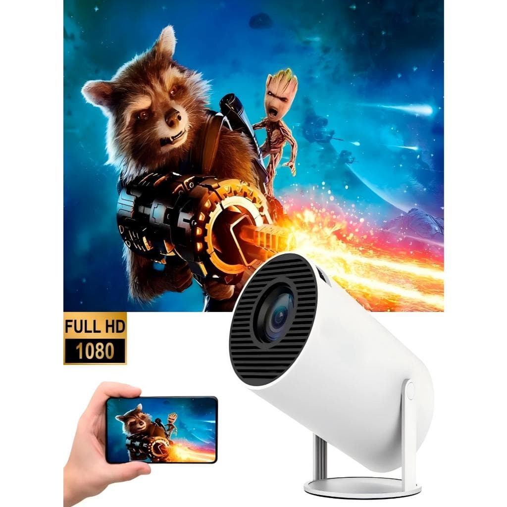 Mini Projetor Byz Wifi 1080p Android 11 Portátil Hdmi