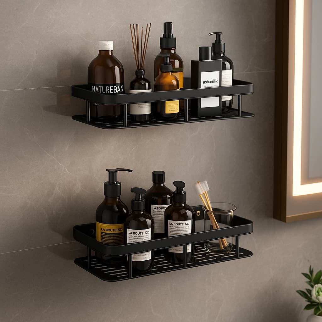 1/2 Peças Suporte De Shampoo Organizador Alta qualidade Prateleiras De Banheiro Sem Furo Premium