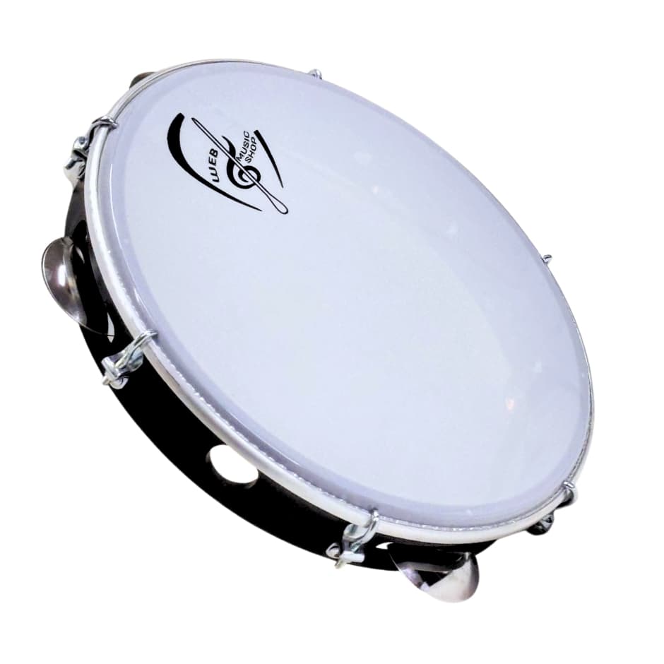 Pandeiro Profissional 10 Polegadas Pele Leitosa/Preta ABS - Web Music Shop