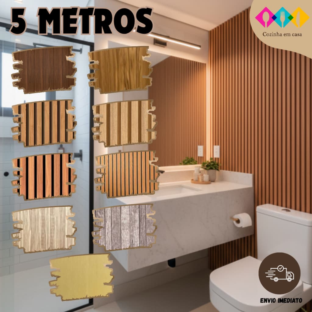 Papel de Parede Madeira 3D 5 METROS X 45CM Auto Adesivo Colante