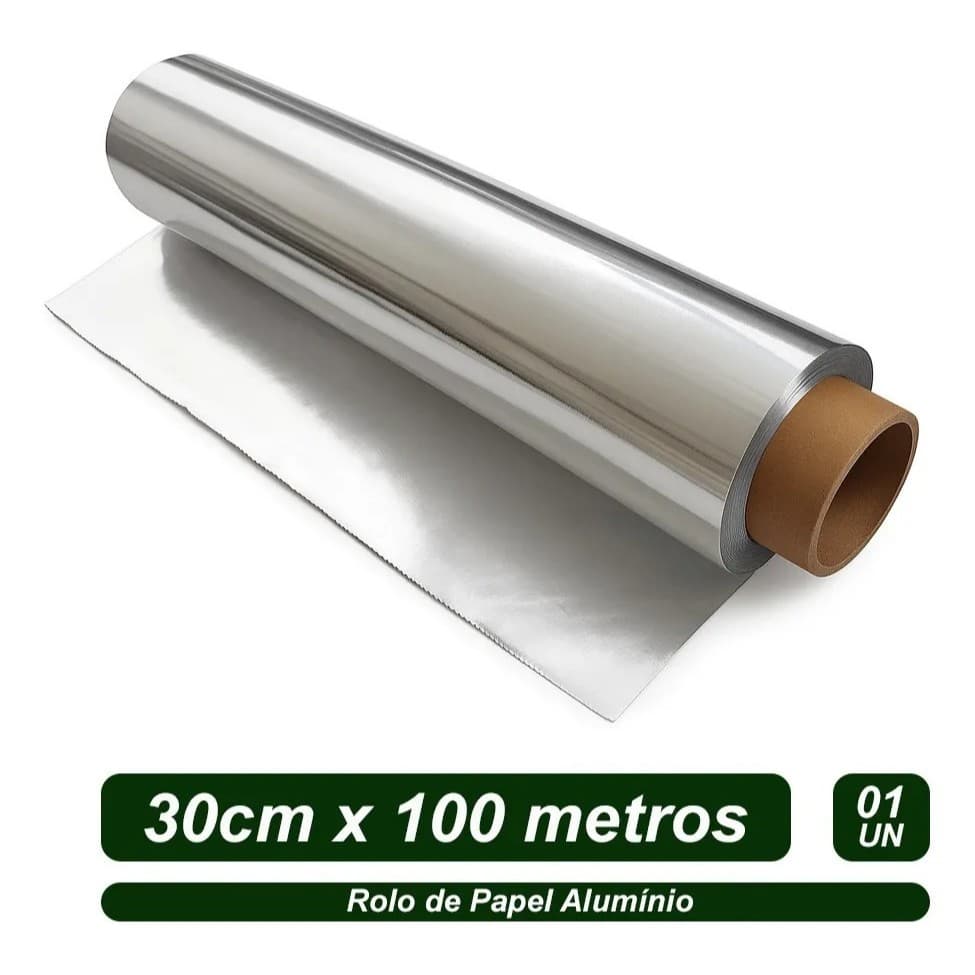 Papel Aluminio Rolo 30cm X 100mts
