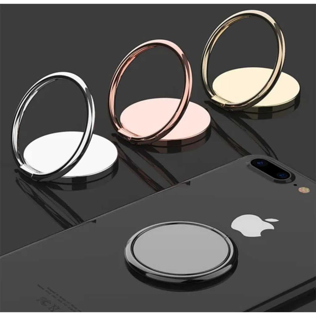SUPORTE CELULAR DEDO ANEL DE AÇO METAL ESPELHADO  REDONDO QUADRADO ANTI FURTO FOTOS LUXO ROTAÇÃO IRING 360