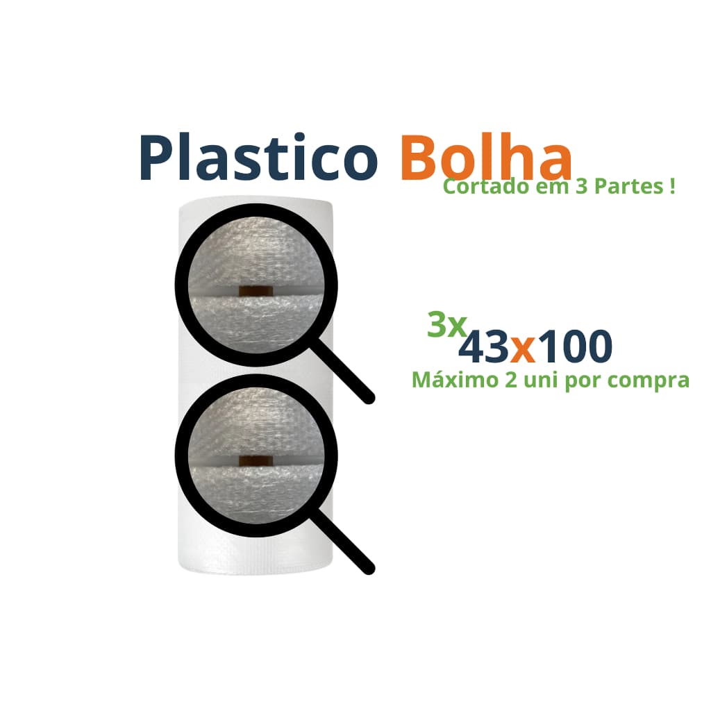 1 Plástico Bolha 1,30x100 Metros Cortado Em 3 P/ Mudança