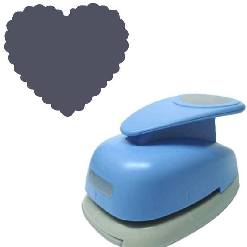 Furador Scrapbook Extra Gigante Para Papel - Coração Escalope 4,5cm