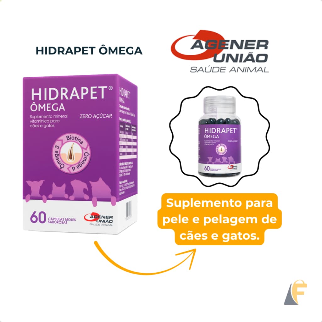 Hidrapet Omega Suplemento Vitamínico Cães Gatos 60 Cáps Agener União