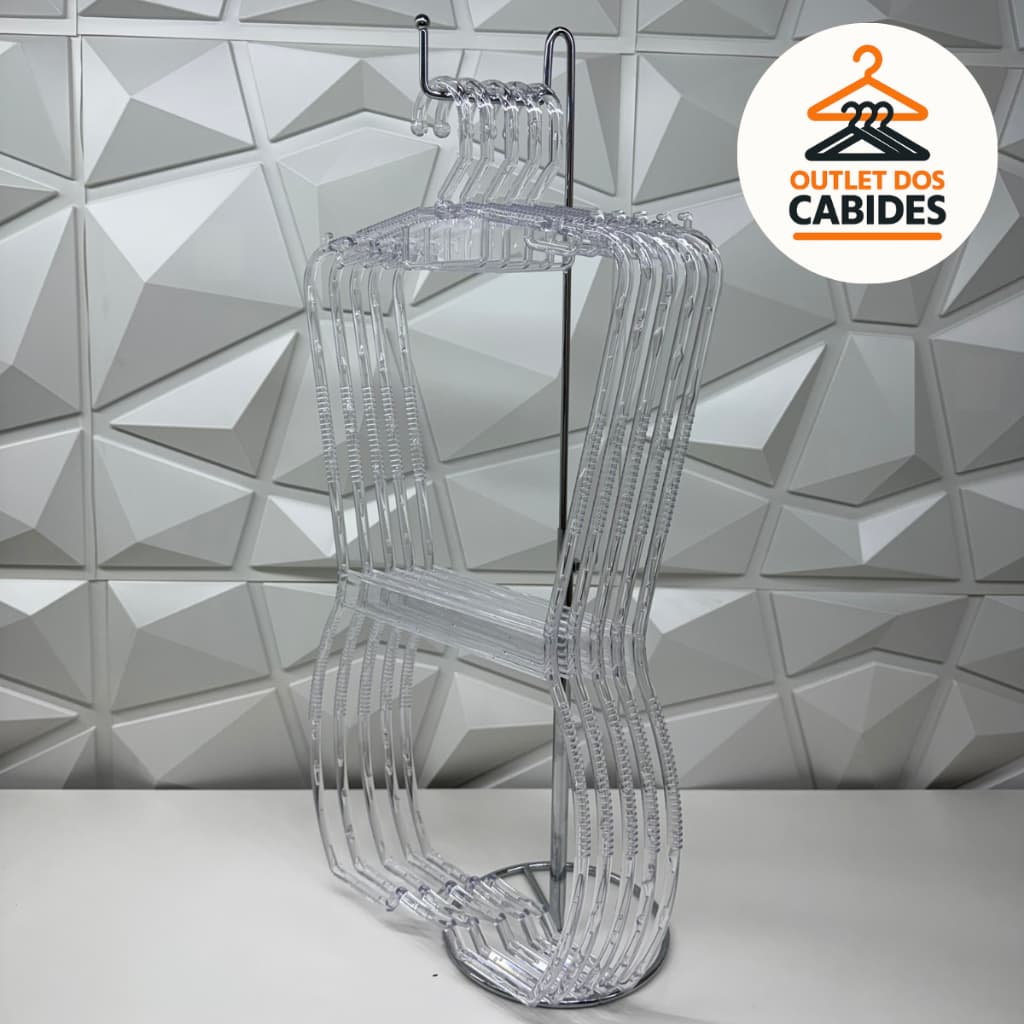 Kit com 10 Cabides Silhueta Infantil Transparente – Visual Clean e Organização Profissional