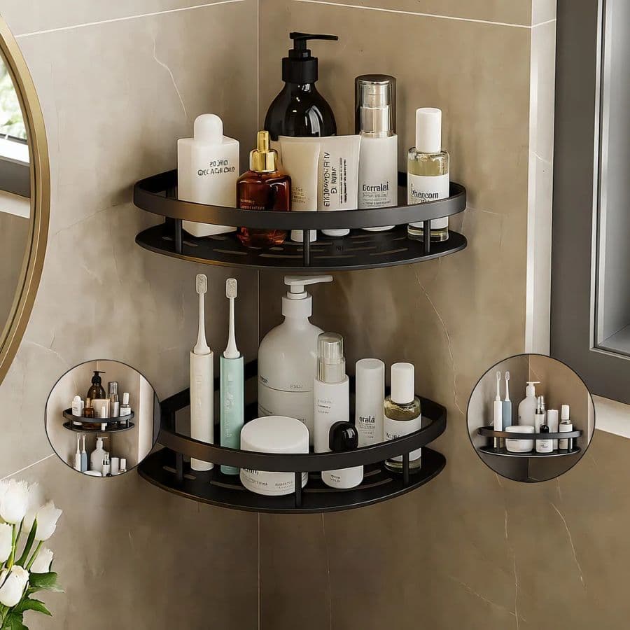 Suporte De Shampoo Organizador Prateleiras De Banheiro Sem Furo Premium Alta Qualidade