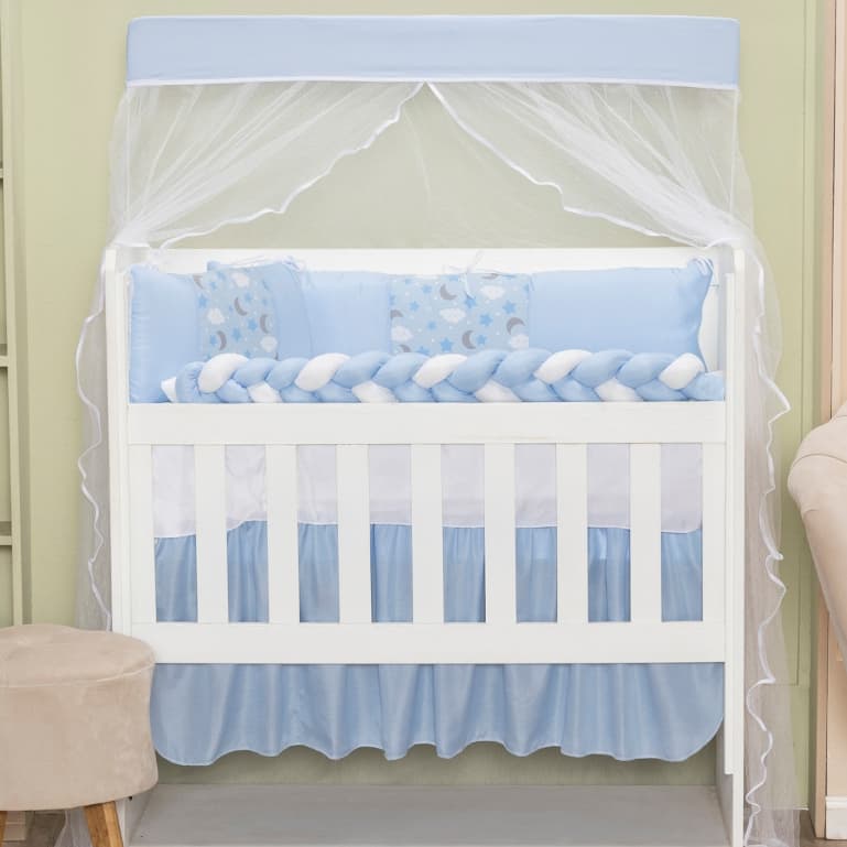 Kit Mini Berço Trança 06 Peças Sublimado Menino e Menina