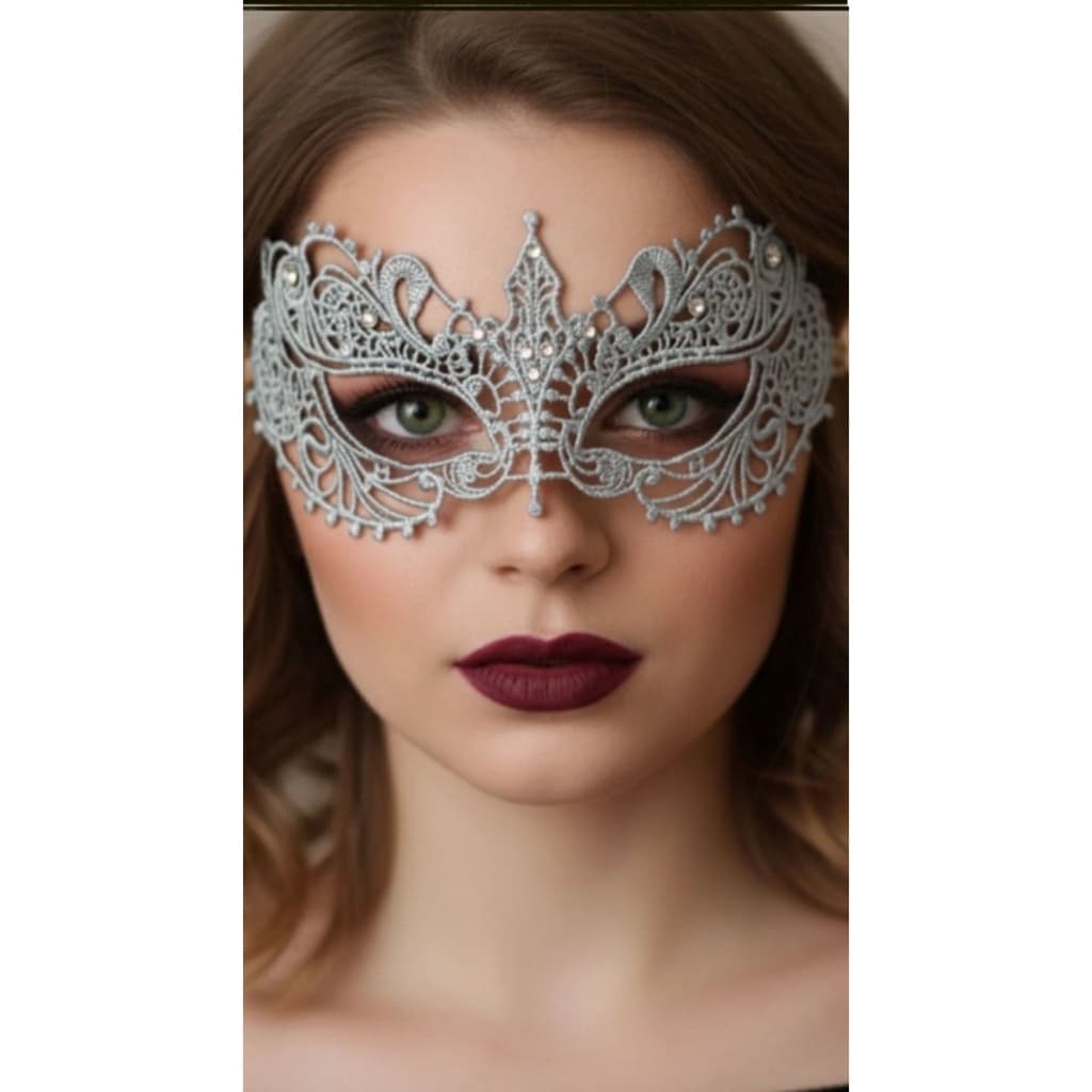 Mascara prata Cinza Strass Bailes Eventos Carnaval 15 anos formatura  Halloween Festas