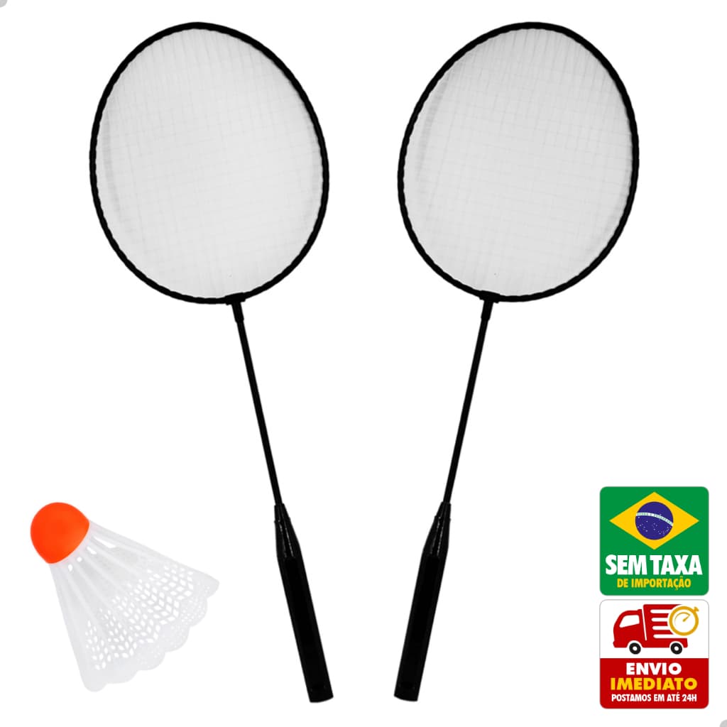 Jogo Completo Badminton 2 Raquetes e 1 Peteca Amigold 6501 Atividade Física ao Ar Livre