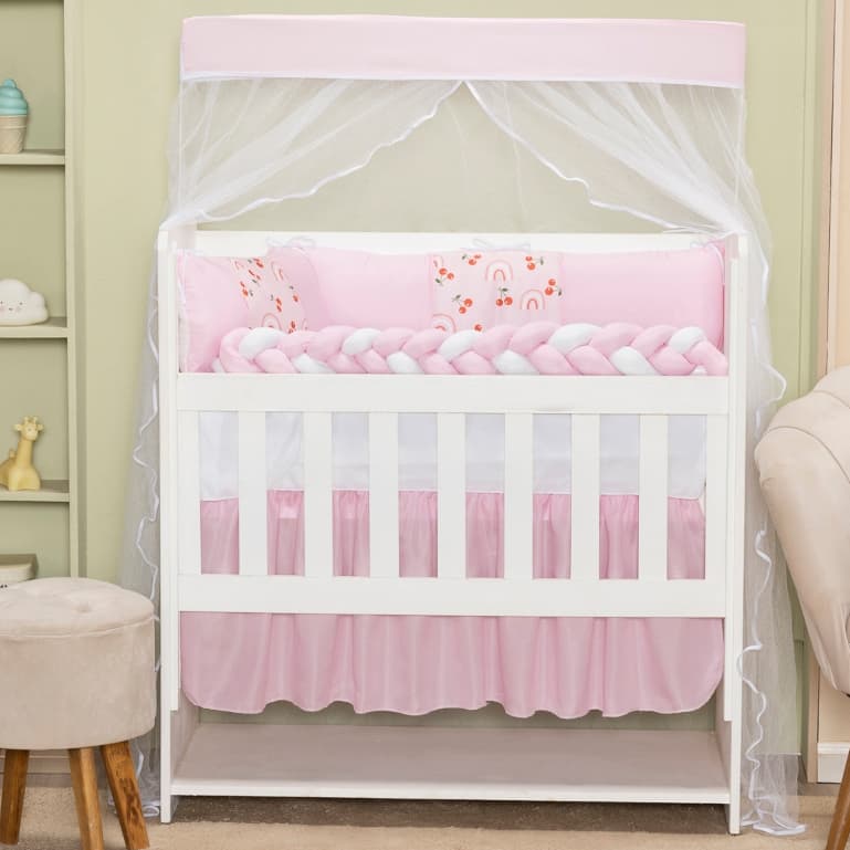 Kit Mini Berço Trança 06 Peças Sublimado Menino e Menina