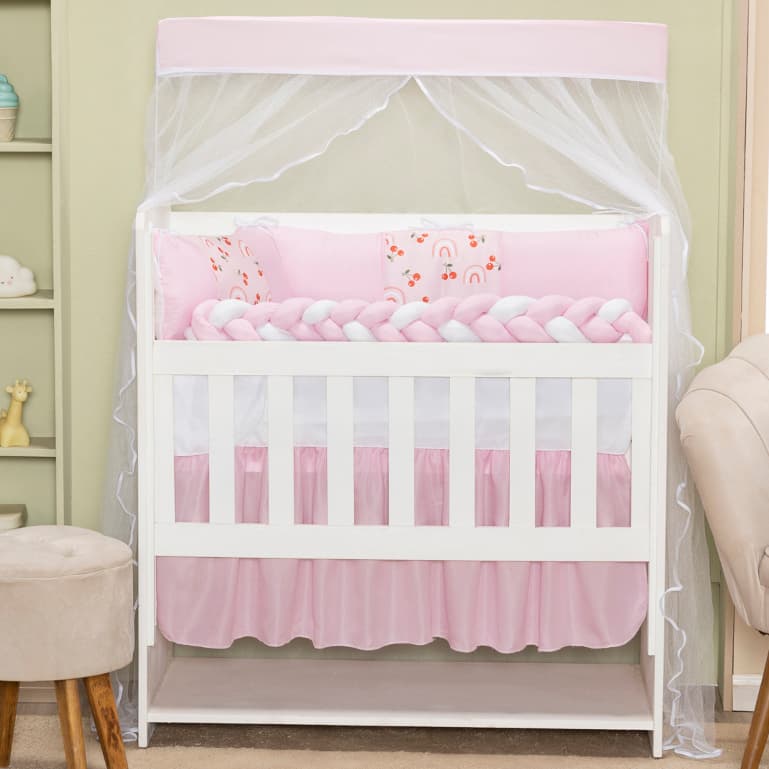 Kit Mini Berço Trança 06 Peças Sublimado Menino e Menina