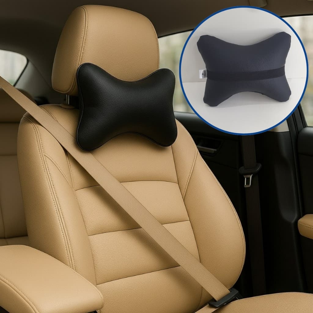 Almofada Apoio Cervical De Pescoço E Cabeça Em Courvin automotivo gamer