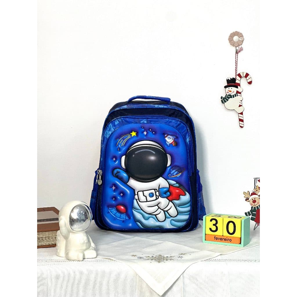 Mochila Escolar 3D Estampado Fosco Infantil Bolsa Menino Grande