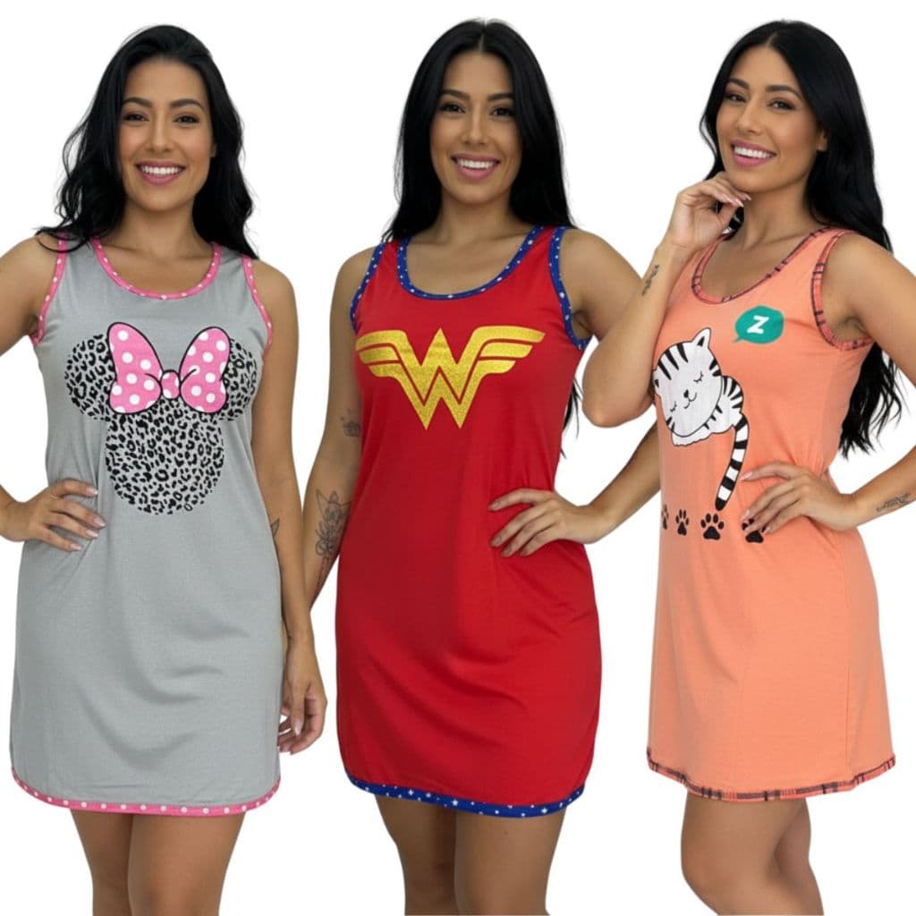 Camisola Regata Adulto / Camisola Personagem / Camisola Manga Curta