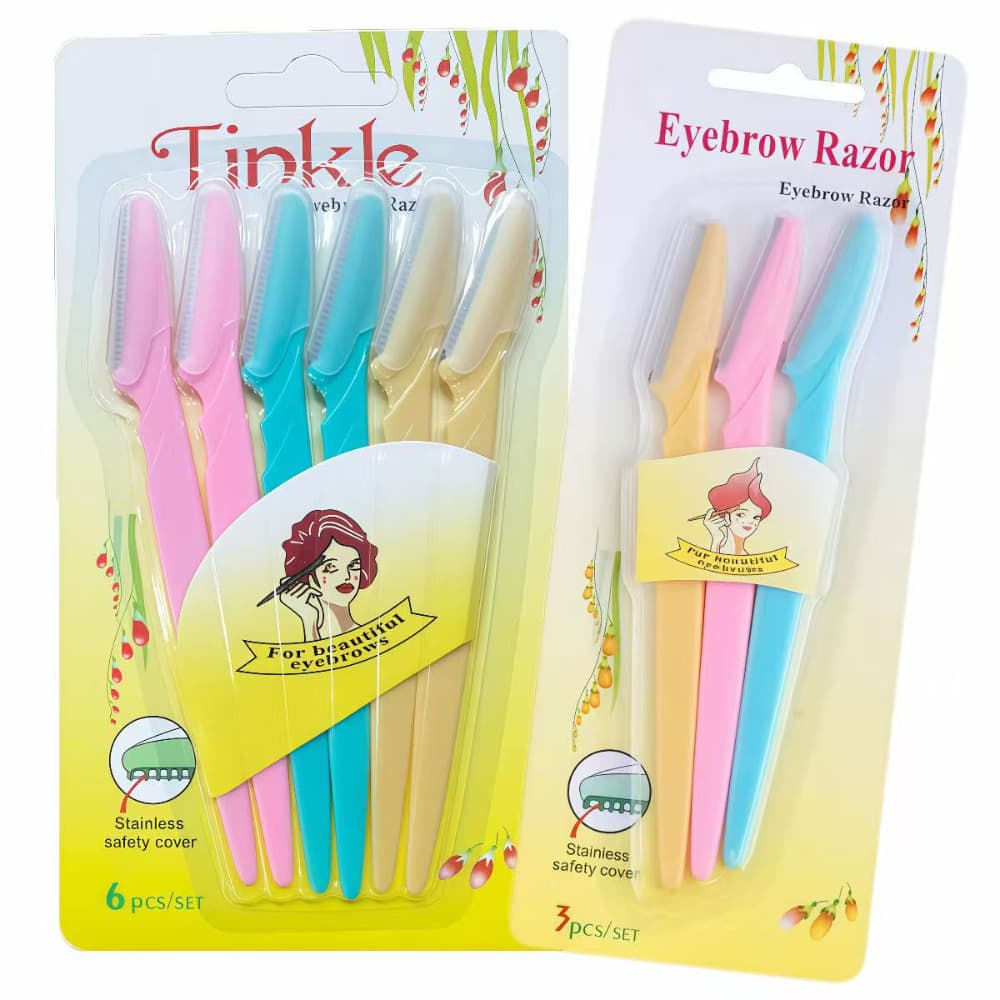 3/6 Lâminas Sobrancelha e Rosto Navalha Depilação