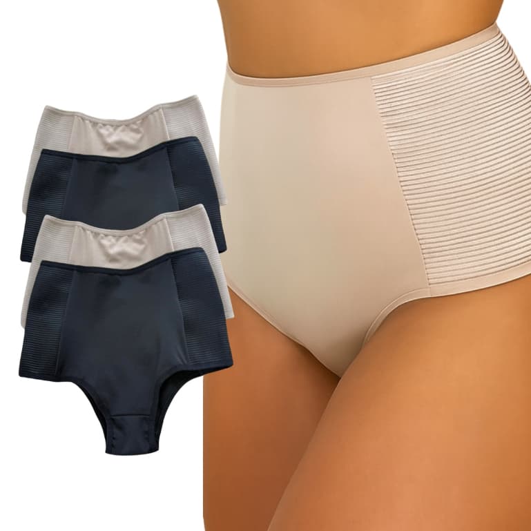 Kit 4 Calcinhas Cinta Lateral Seca Barriga Pós-Parto Modeladora Redutora de Medidas Compressão Plus