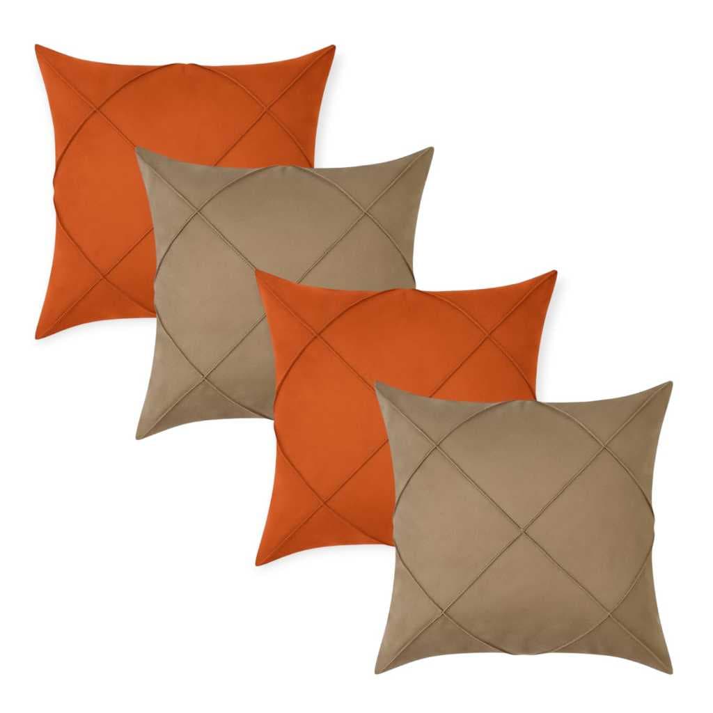 Kit 4 Capas de Almofadas Premium Suede Drapeada