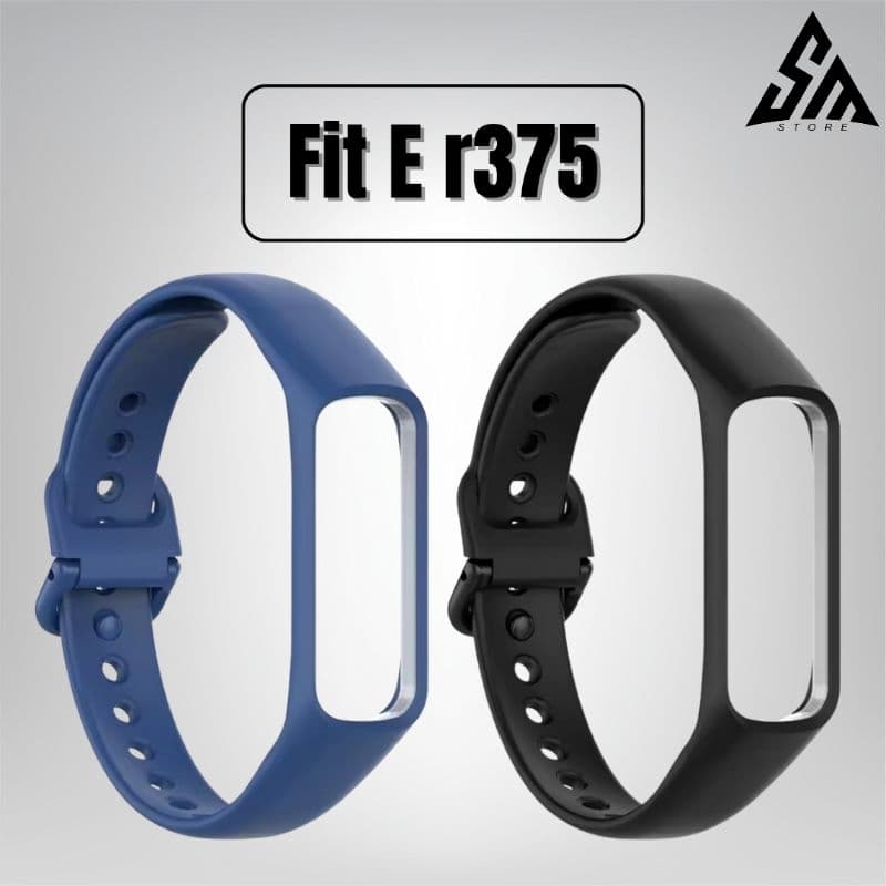 Pulseira Silicone Para Galaxy Fit E R375 da Samsung Azul Preto Acessório de Reposição