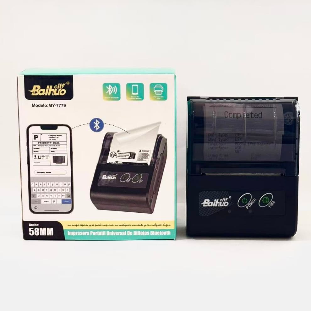 Mini Impressora Termica 58MM Portatil Recarregavel Com Bluetooth